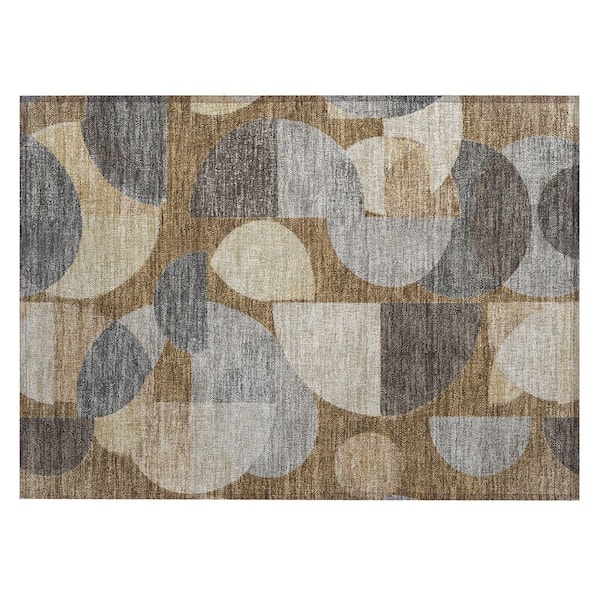 Chantille Machine Washable Indoor/Outdoor Abstract ACN3059 Chocolate 2 ft. x 3 ft. Accent Rug