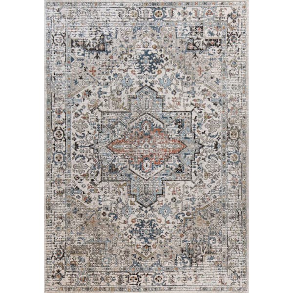 Ashland Ivory 9 ft. x 12 ft. Geometric Transitional Area Rug