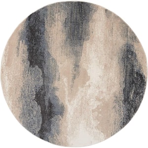 Maxell Flint 5 ft. x 5 ft. Abstract Contemporary Round Area Rug