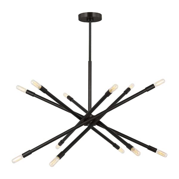 Generation Lighting Eastyn Large 12-Light Midnight Black Sputnik Chandelier