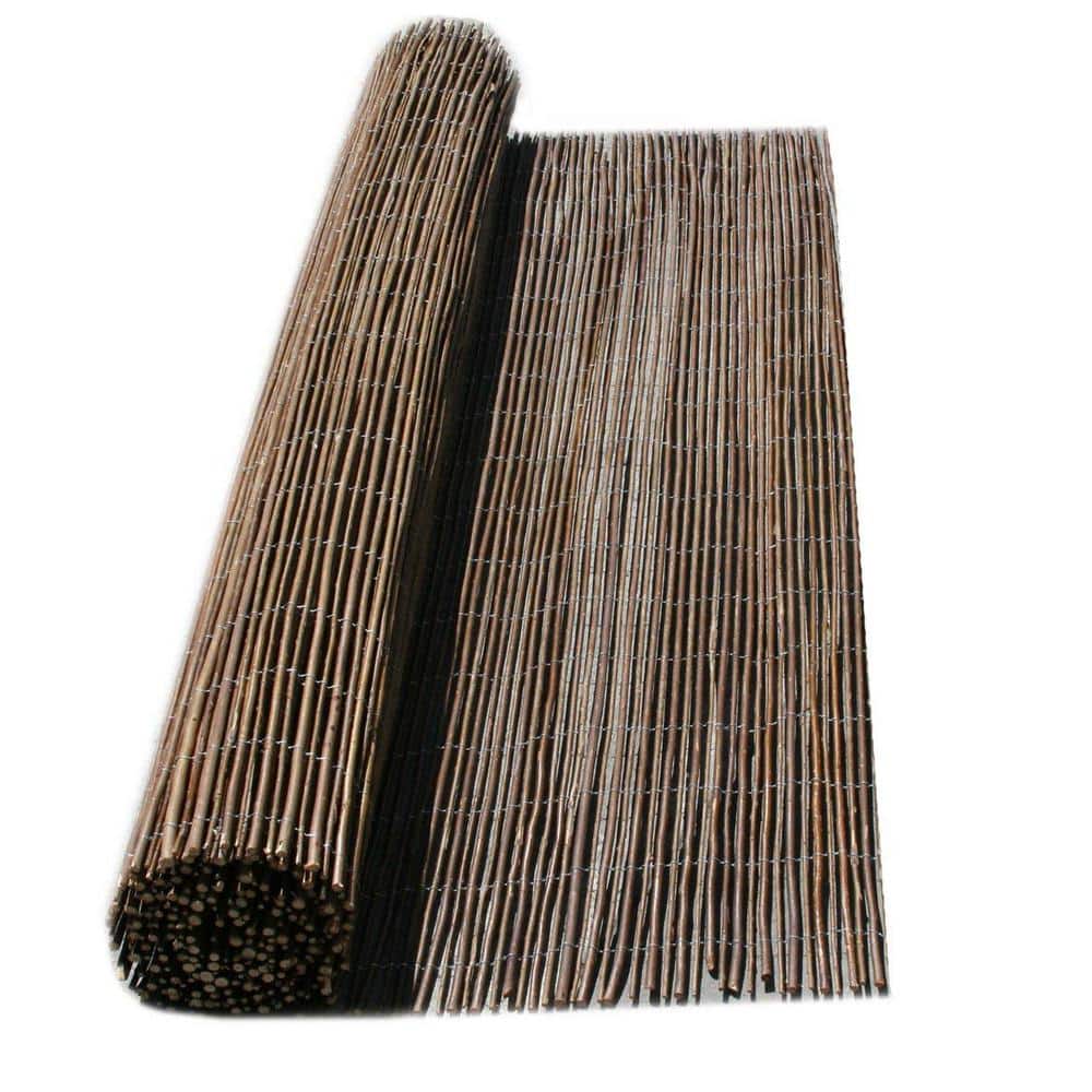 Natural Brown Willow Wood Rolled Garden Fence 6ft x 16ft