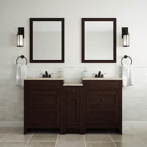 Modular 24.5 in. W x 18.75 in. D x 34.375 in. H Single Sink Bath Vanity in Java with Cappuccino Solid Surface Top