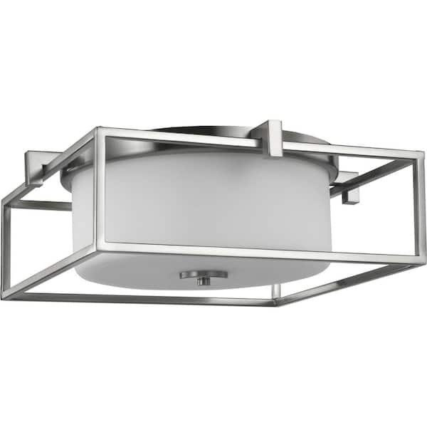 Chadwick 15-3/8 in. 2-Light Brushed Nickel Semi-Flush Mount