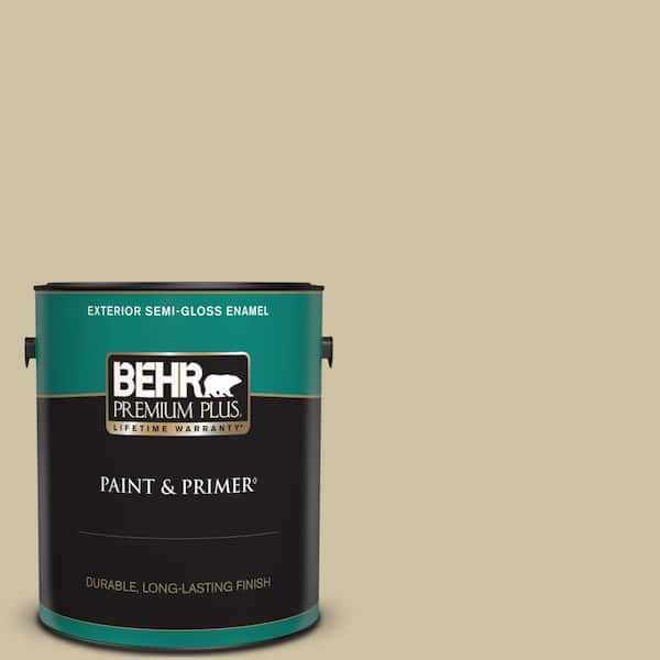 BEHR PREMIUM PLUS 1 gal. #S330-3 Seasoned Salt Semi-Gloss Enamel Exterior Paint & Primer