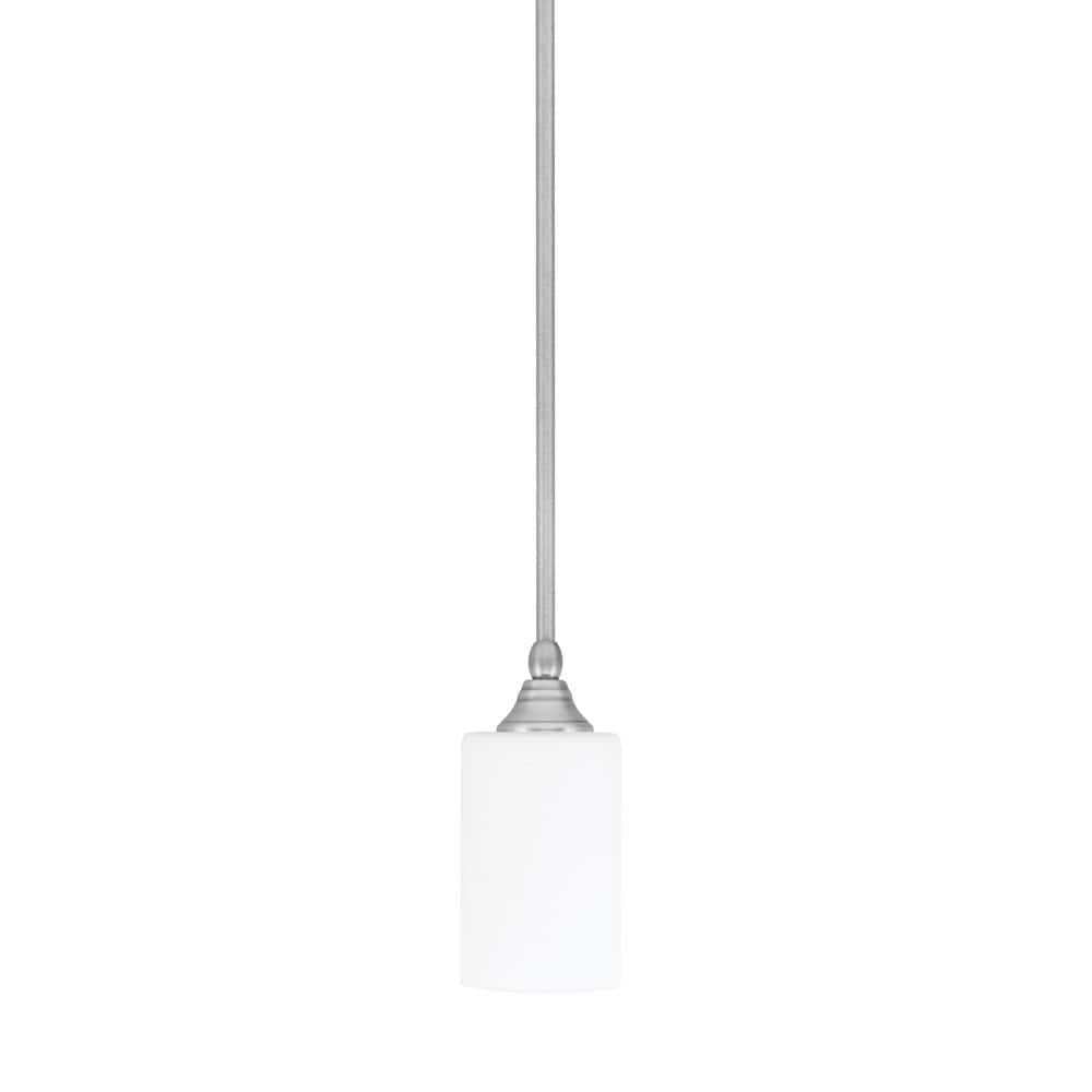 Sparta 100-Watt 1-Light Brushed Nickel Shaded Pendant Light Mini Pendant wi