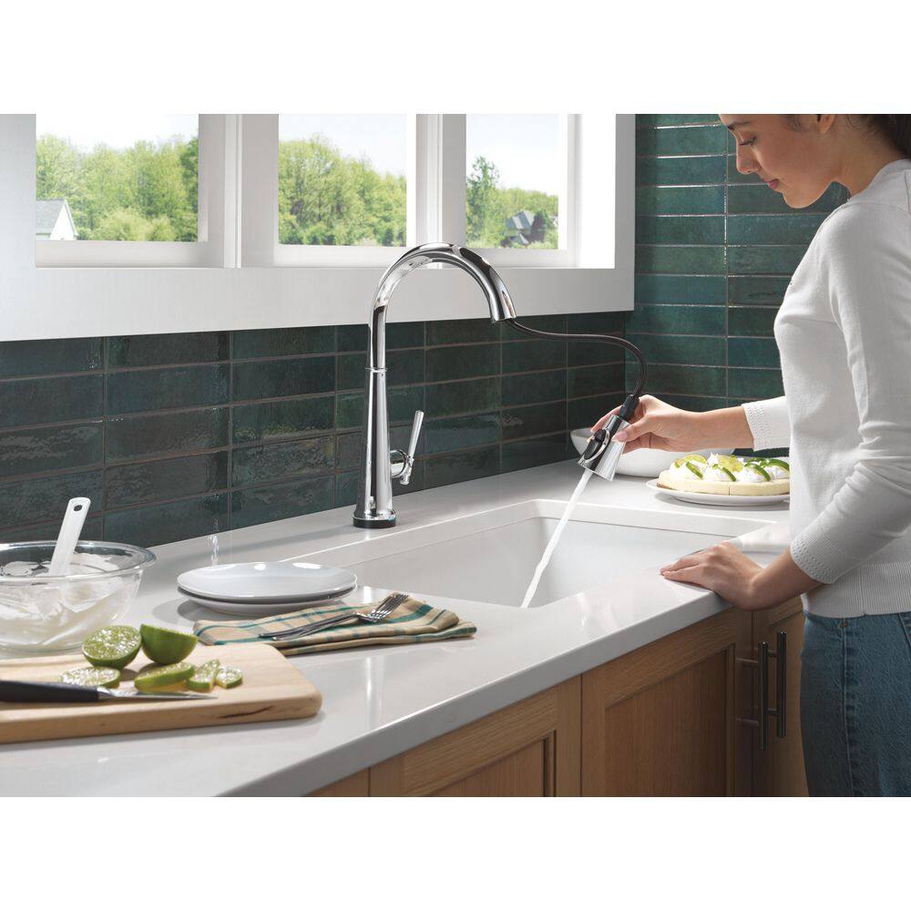 Chrome 17.06 in. Touchless Pull Down Kitchen Faucet with Spray
