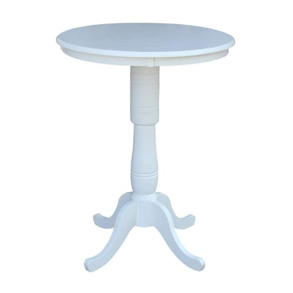 International Concepts 30 in. Pure White Round Bar Table K08-30RT-6B-2 ...