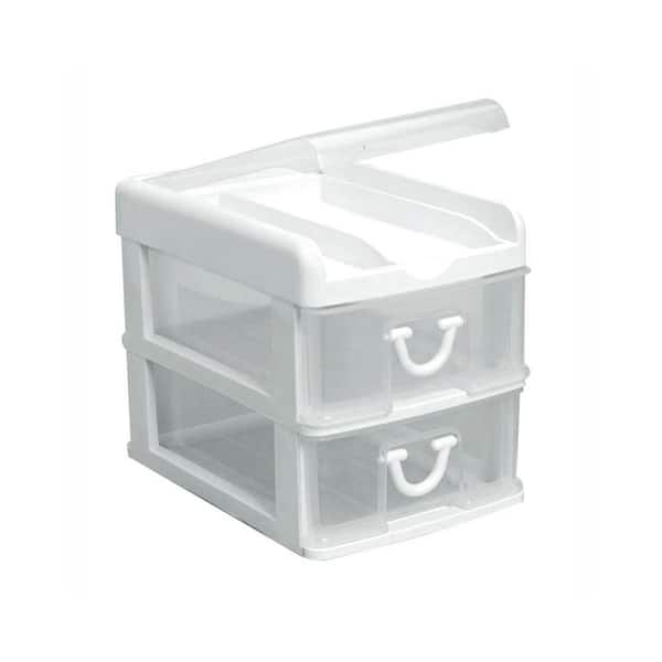 Mini 2 Drawer Plastic Storage Box