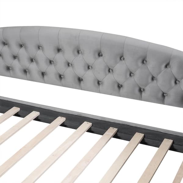 Harper & Bright Designs Modern Luxury Tufted Button Gray