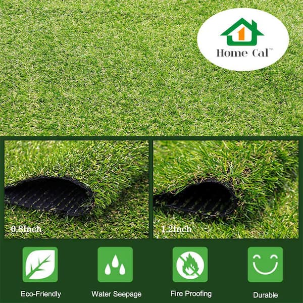 Unbranded 3.3 ft. x 5 ft. Green Artificial Grass Carpet 0.78" Mat for Outdoor Garden Landscape Balcony Dog Grass Rug