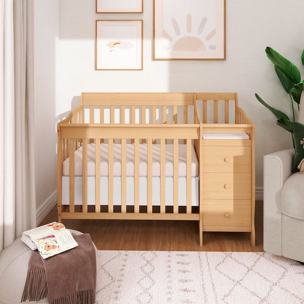 Dream On Me Jayden 4-in-1 Natural Mini Convertible Crib And