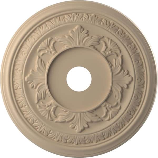 Ekena Millwork 22 in. O.D. x 3-1/2 in. I.D. x 1 in. P Baltimore Thermoformed PVC Ceiling Medallion in UltraCover Satin Smokey Beige