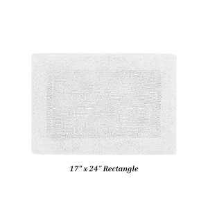 Edge 17 in. x 24 in. White 100% Cotton Rectangle Bath Rug