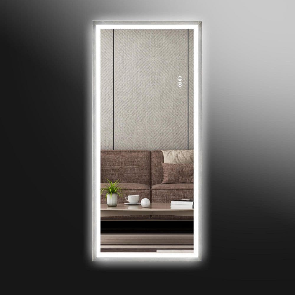 22 in. W x 48 in. H Full Length Rectangular Aluminum Framed Dimmable Wall B