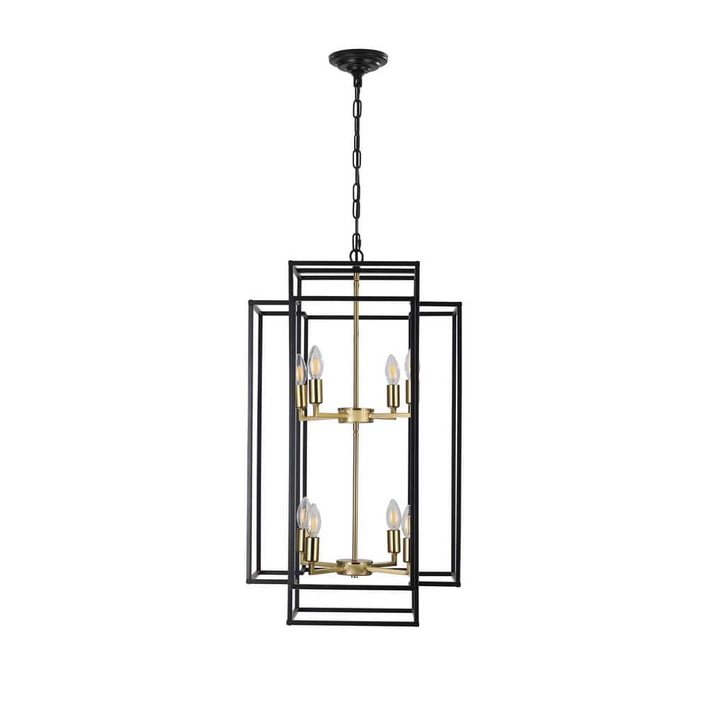 "Home Lighting 18"" 8-Light Black&Gold Geometric Modern Chandelier Industrial Metal Frame Adjustable for Kitchen Room" price history on PriceWatchPro