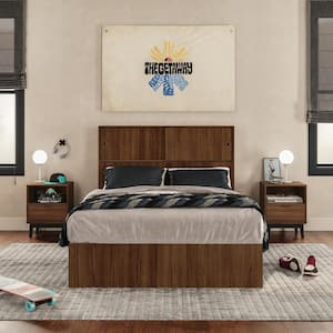 Victoria 4-Piece Walnut Wood Full Size Bedroom Set