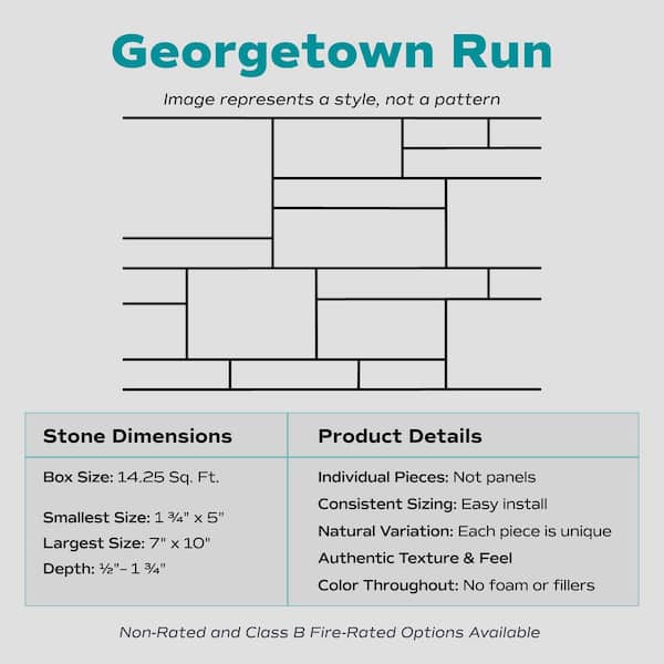 Evolve Stone Georgetown 14 in. W x in. L River Clay Faux Stone