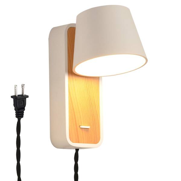 INNOBULE 1-Light White LED Wall Lamp with Plug