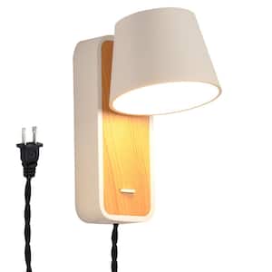 1-Light White LED Wall Lamp with Plug
