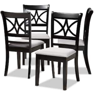 Clarke Grey and Espresso Brown Fabric Dining Chair (Set of 4)