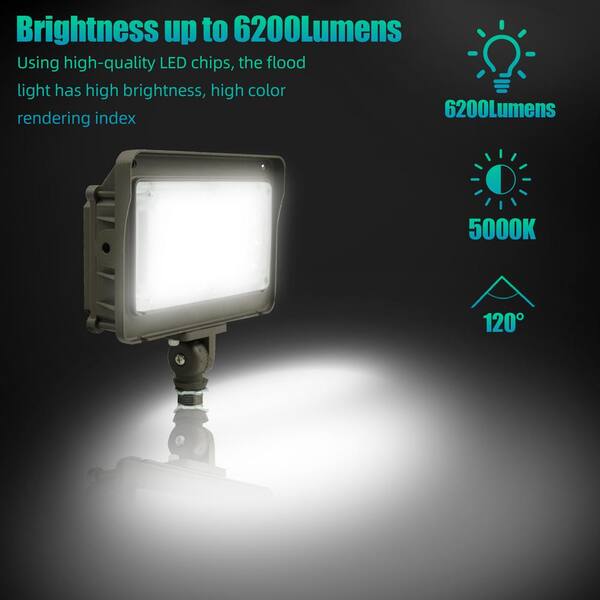 WYZM 50 Watt 120 Degree Bronze Integrated LED Outdoor Flood Light