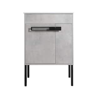Victoria 24 in. W x 18 in. D x 35 in. H Freestanding Single Sink Bath Vanity in Gray with White Ceramic Top and Cabinet