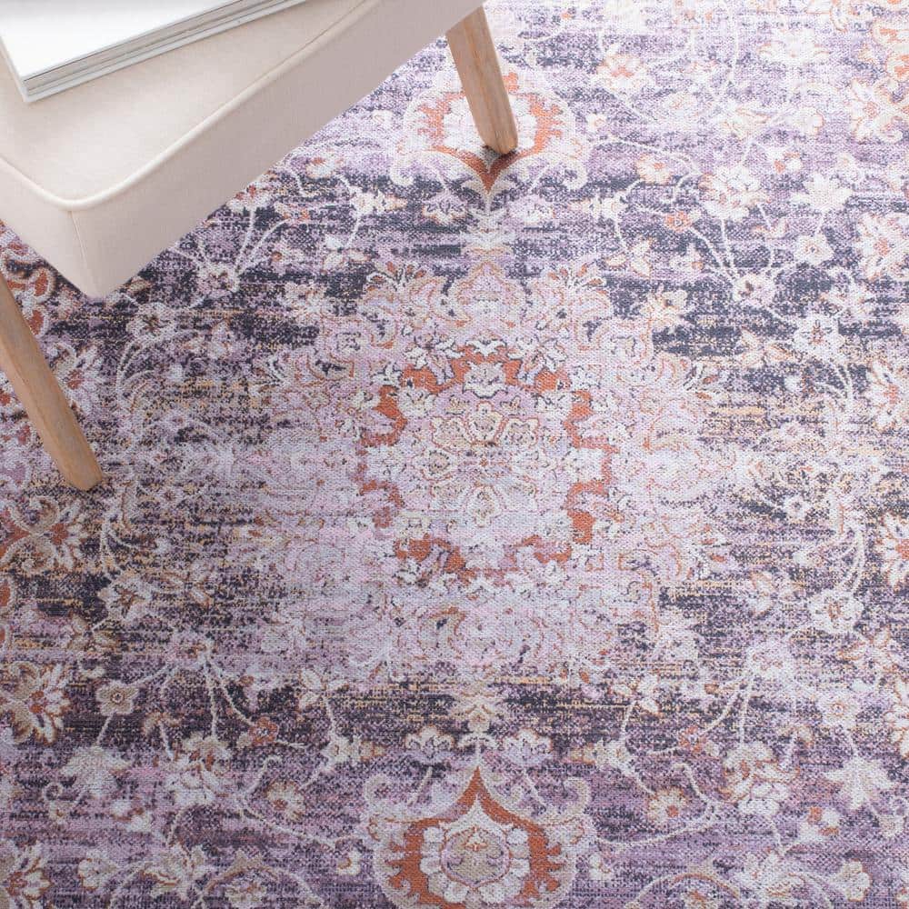 Elegant Gray Rectangular 8' x 10' Viscose Blend Easy-Care Area Rug