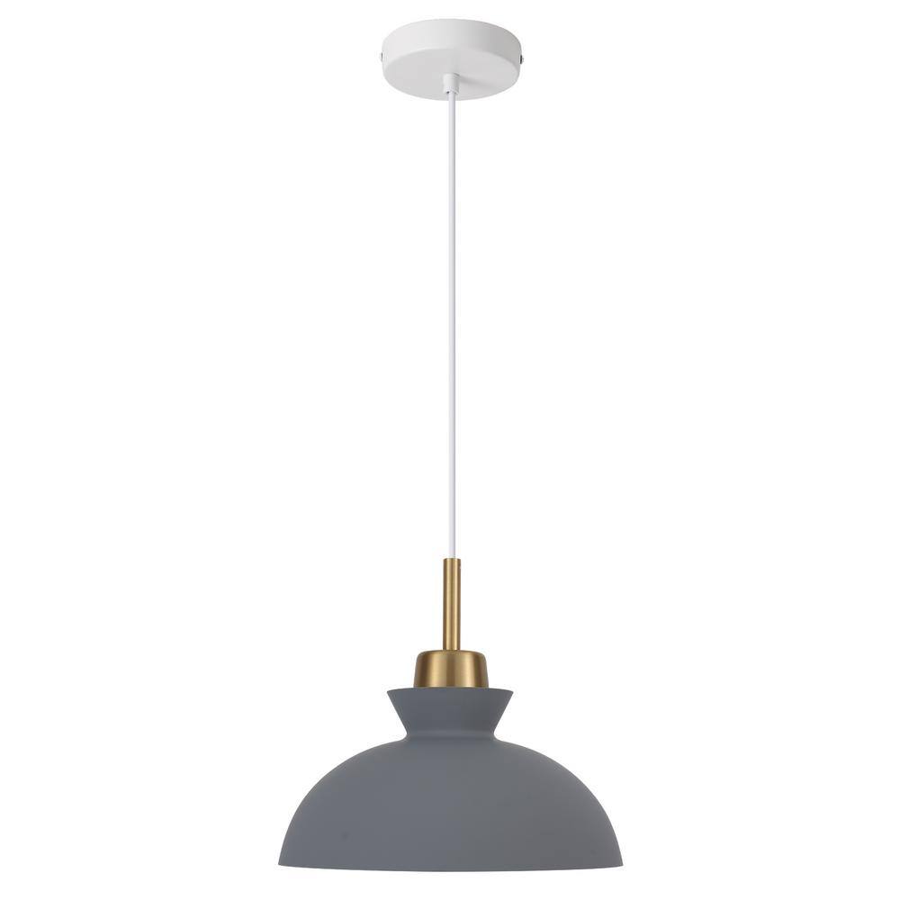 Lustre 11 in. 1-Light Gray Dimmable Modern Industrial Metal Shaded Single Pendant Light price history on PriceWatchPro