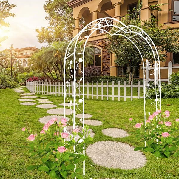 Oyezvary 98.4 in. x 59 in. Metal Garden Arch Trellis Arbor with