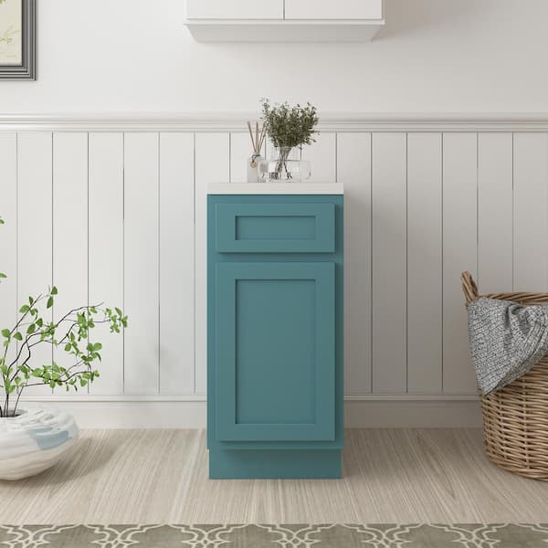 Vanity Art 15 in. W x 21 in. D x 32.5 in. H 1-Drawer Bath Vanity Cabinet Only in Sea Green
