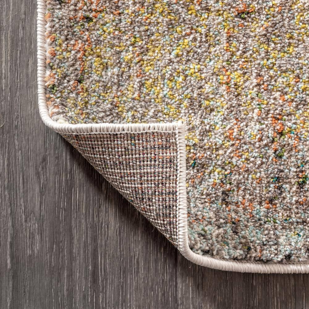Blue and Beige Abstract Synthetic Area Rug