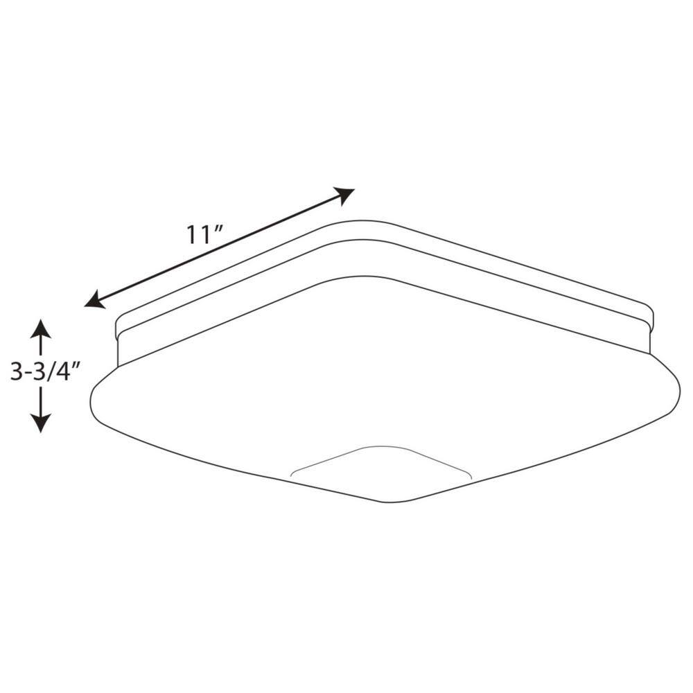 Brushed Nickel Square Flush Mount with Etched Opal Glass Shade