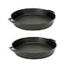 BAYOU CLASSIC Seasoned Large 20 Inch Cast Iron Cooking Cookware Skillet Pan  (2 Pack) in Black 2 x BC-7438 - The Home Depot