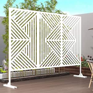 White 3-Panel Outdoor/Indoor Room Divider Privacy Screen