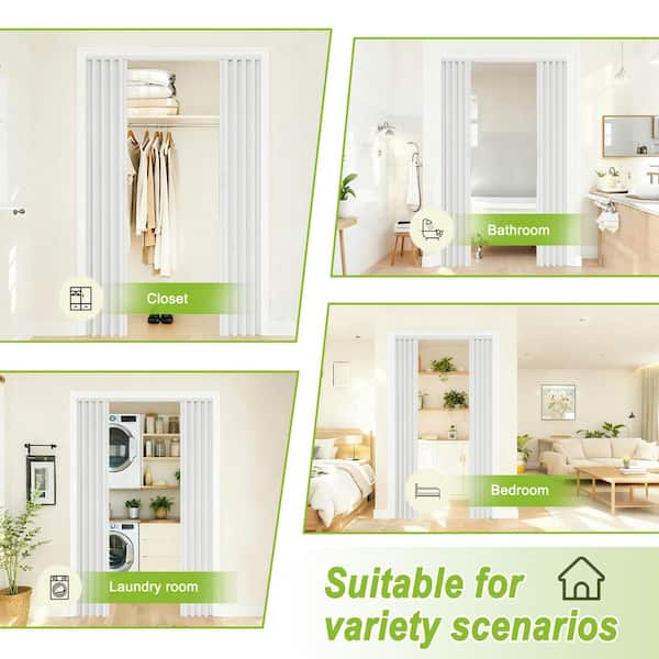 ARK DESIGN 72 in. x 80 in. White Finished Single Layer PVC Panel