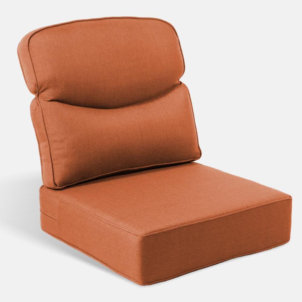 Crescent 24 in. x 24 in. x 6 in. 2-Piece Deep Seating Outdoor Lounge Chair Thick Cushion Set in Orange (1-Set) price history on PriceWatchPro