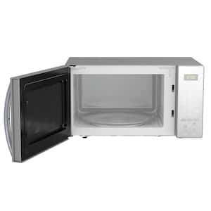 18 in. 1.4 cu. ft. Countertop Microwave in Silver with Programmable Start