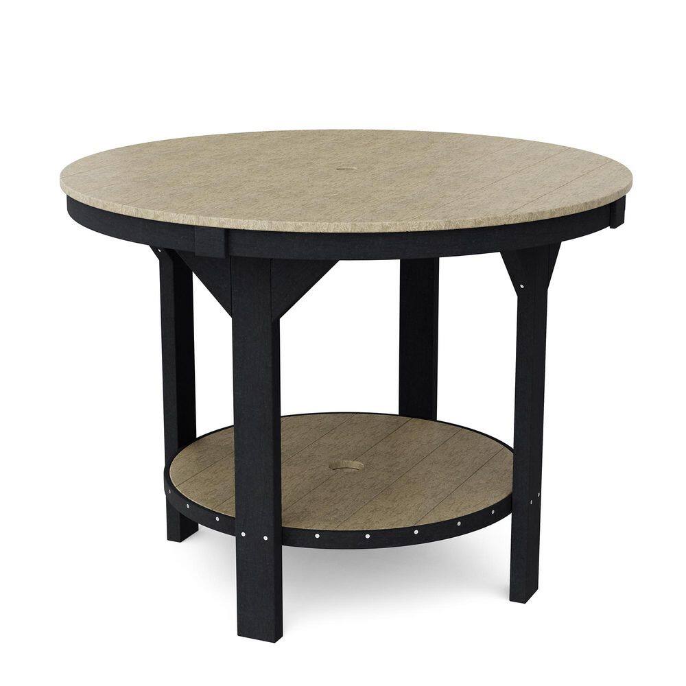 Heritage Weathered Wood and Black HDPE Plastic Outdoor 48 in. Pub Counter Height Table price history on PriceWatchPro