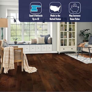 Plano Oak Mocha 3/4 in. Thick x 5 in. Wide x Varying Length Solid Hardwood Flooring (23.5 sqft / case)