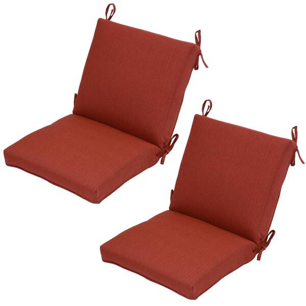 Unbranded Chili Texture Mid-Back Outdoor Dining Chair Cushion (Pack of 2)