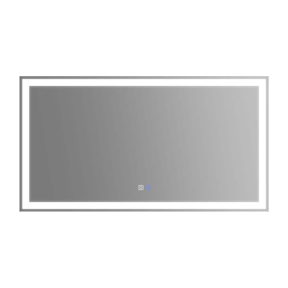 55 in. W x 30 in. H Rectangular Frameless Anti-Fog Wall Bathroom Vanity Mir