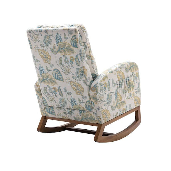 ZIRUWU Green Leaf Rocking Chair Comfortable Rocking Chair Living Room Chair