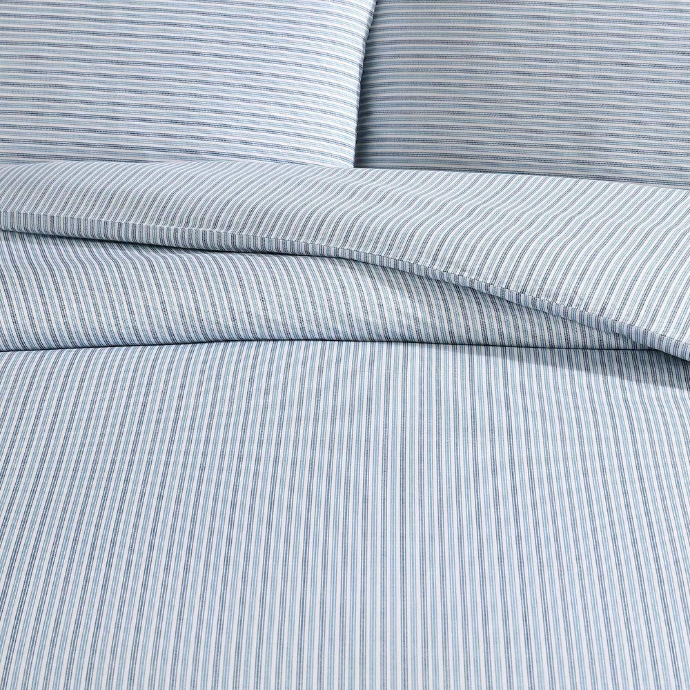 Navy Blue Cotton Full/Queen Duvet Set with Shams