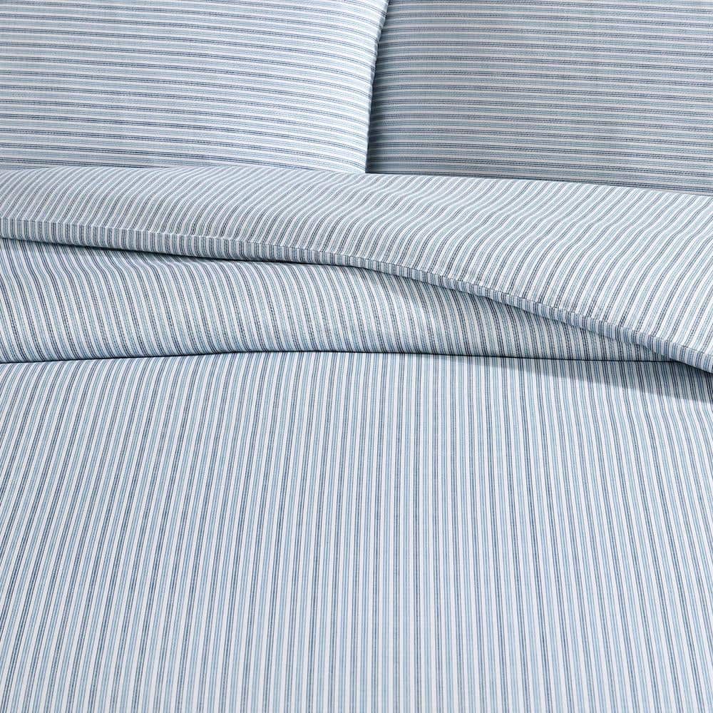 Navy Blue Cotton King Duvet Cover Set with Shams