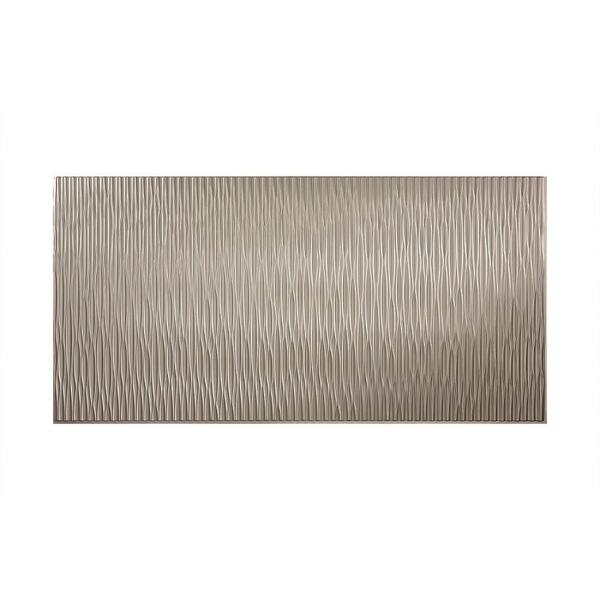 Fasade Dunes Vertical 96 in. x 48 in. Decorative Wall Panel in Argent Silver