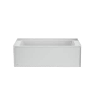 Projecta 60 in. x 30 in. Whirlpool Bathtub with Right Drain in White with Heater