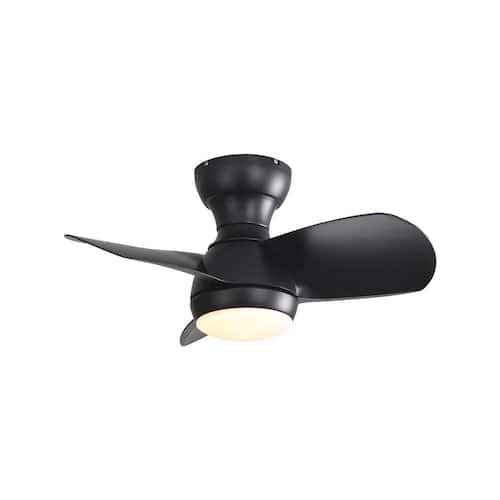 1.91 ft. Integrated LED Indoor Modern Black Ceiling Fan Lighting with 3 Sliver Blades and Remote Control Ceiling Fans With Lights