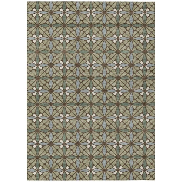 Chantille Machine Washable Indoor/Outdoor Abstract ACN2469 Aloe 5 ft. x 7 ft. 6 in. Area Rug
