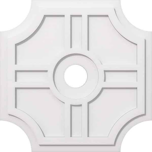 Ekena Millwork 1 in. P X 8-1/2 in. C X 26 in. OD X 4 in. ID Haus Architectural Grade PVC Contemporary Ceiling Medallion