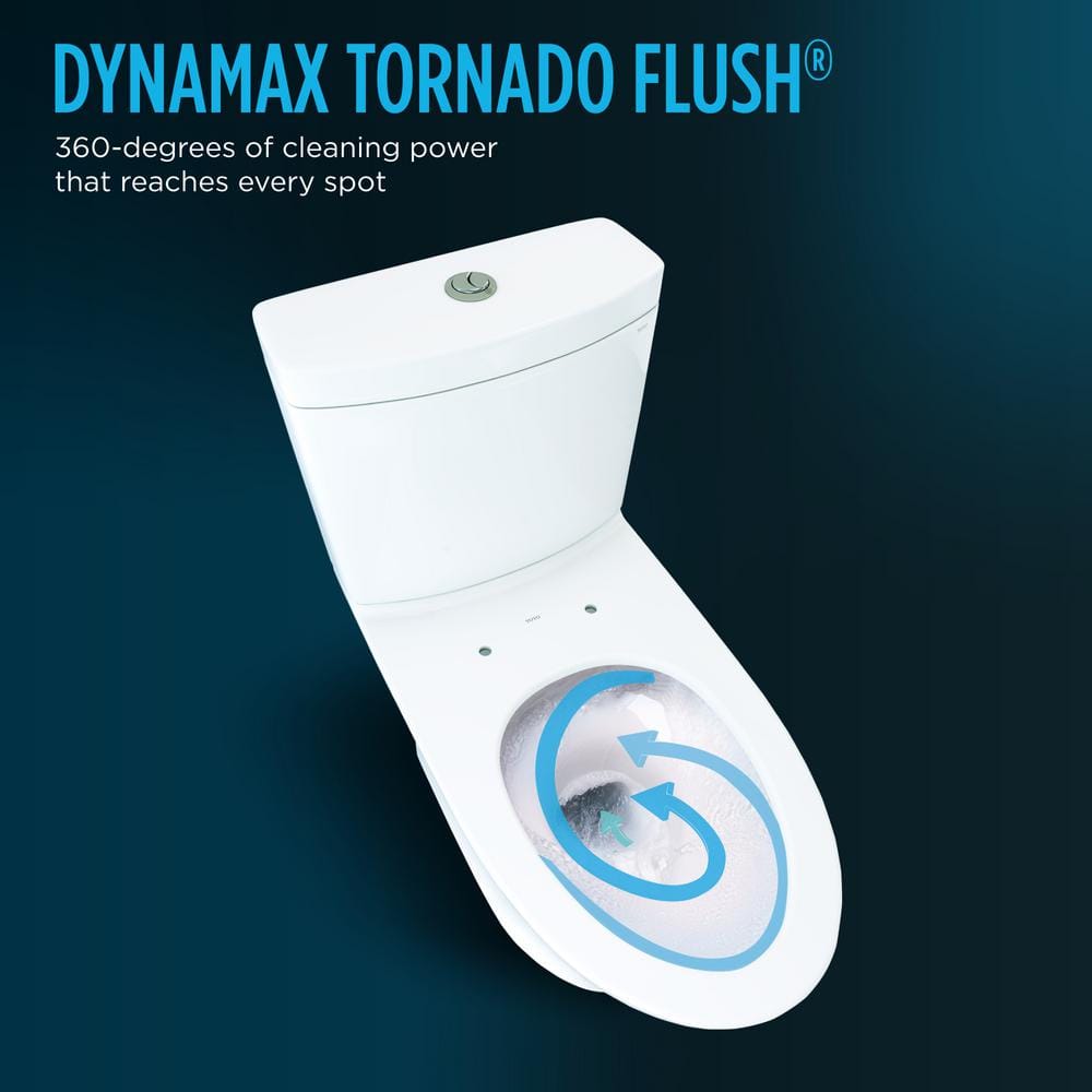 Cotton White Elongated Dual Flush Two-Piece Toilet